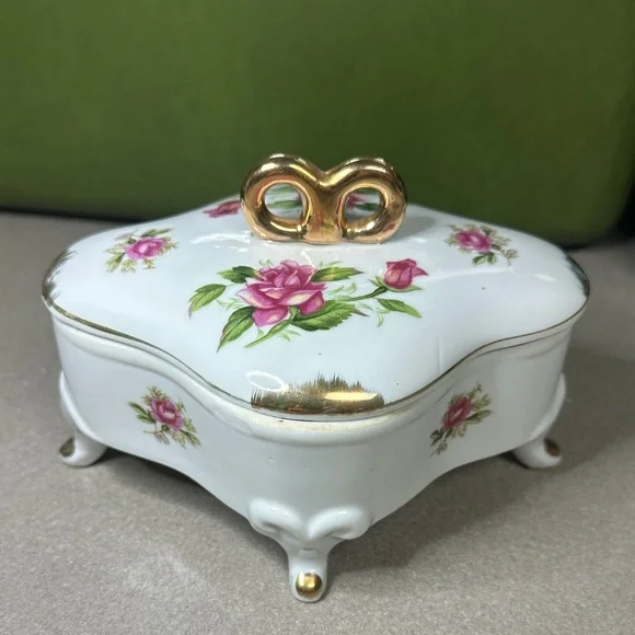 Vintage 1950’s Arbart Japan Porcelain Trinket, Jewelry box - Picture 1 of 12